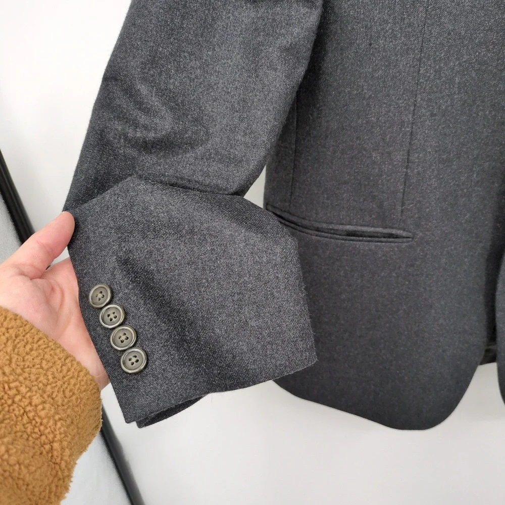 Lauren Ralph Lauren Mens Wool Cashmere Blazer‎ Dark Gray Size 44L Quiet Luxury
